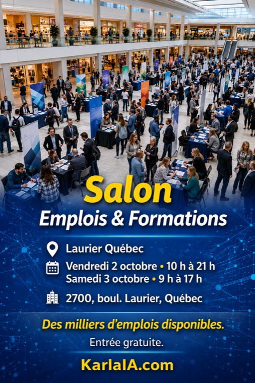 Salon emplois et formations de Québec, les 2 et 3 octobre 2026